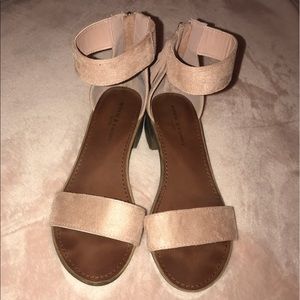 Pink Suede Rock & Candy Ankle Strap Sandals